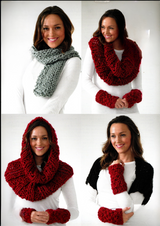 King Cole Supa Dupa Extra Chunky Shrug Snood Scarf & Hat Pattern 3619*