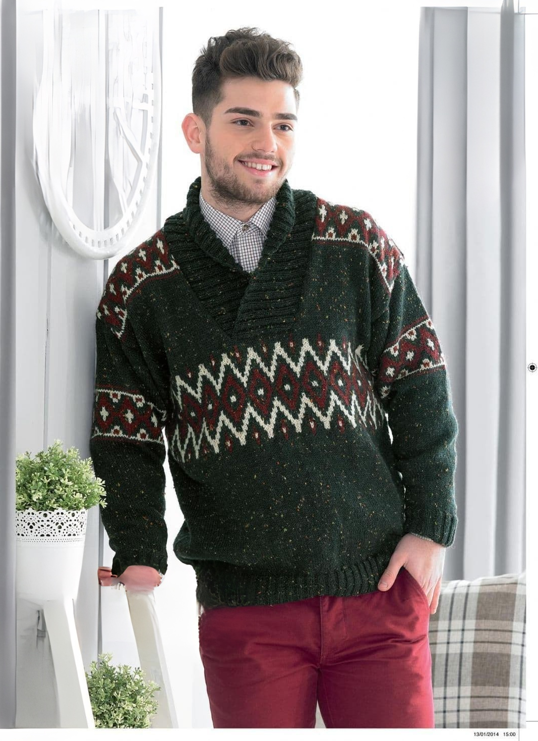 King Cole Moods DK Round & Shawl Neck Sweater Pattern 3936