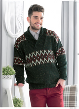 King Cole Moods DK Round & Shawl Neck Sweater Pattern 3936