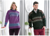 King Cole Moods DK Round & Shawl Neck Sweater Pattern 3936