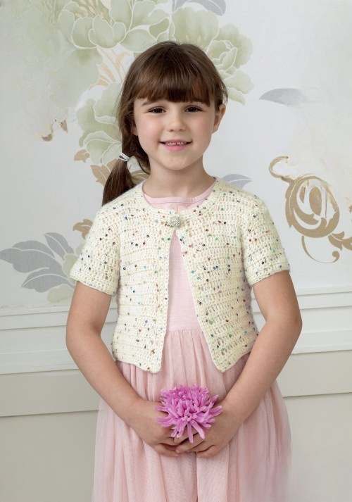 King Cole Galaxy DK Crochet Short Cardigan Pattern 4427*