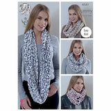 King Cole Yummy Chunky Snoods Knitting Pattern 4541