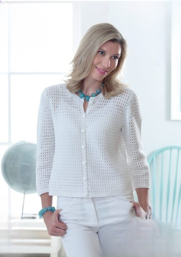 King Cole Giza Cotton Sorbet 4-Ply Crochet Cardigan Pattern 4790*