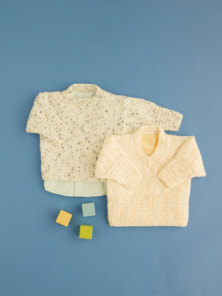 Hayfield Baby Bonus Spot DK Spotty Sweaters Pattern 5441