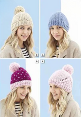 King Cole Timeless Classic Super Chunky Hats & Scarf Pattern 5530