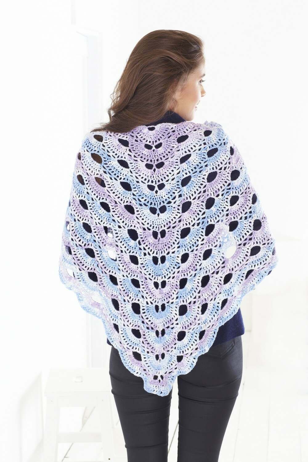 King Cole Drifter 4-Ply Shawl Crochet Pattern 5583