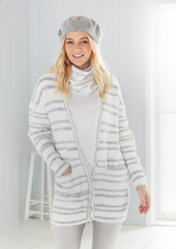 King Cole Stripe DK Cardigans and Snood Pattern 5596