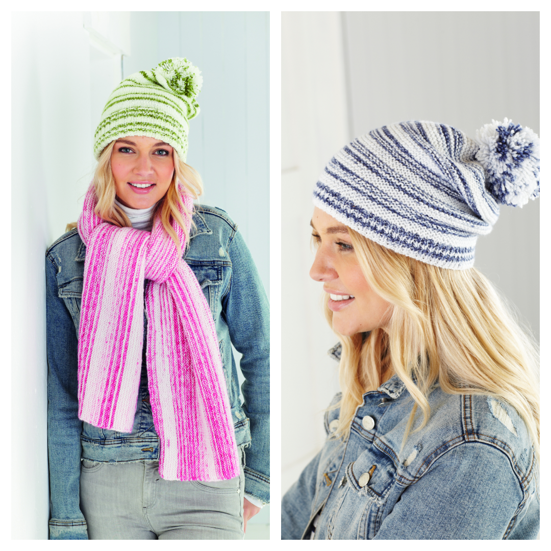 King Cole Stripe DK Hats, Berets and Scarves Pattern 5598