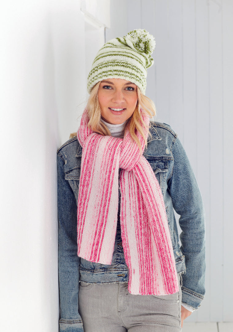 King Cole Stripe DK Hats, Berets and Scarves Pattern 5598