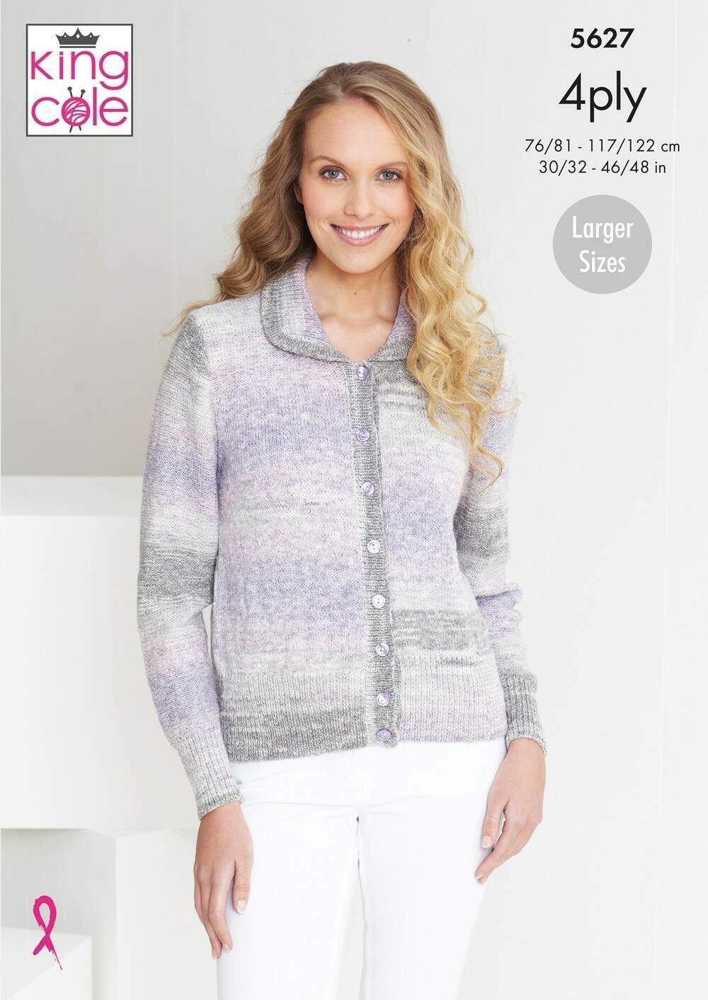 King Cole Drifter 4-Ply Cardigan and Top Knitting Pattern 5627