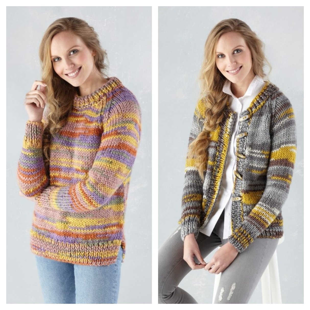 King Cole Quartz Super Chunky Sweater and Cardigan Pattern 5636