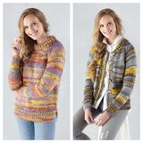 King Cole Quartz Super Chunky Sweater and Cardigan Pattern 5636