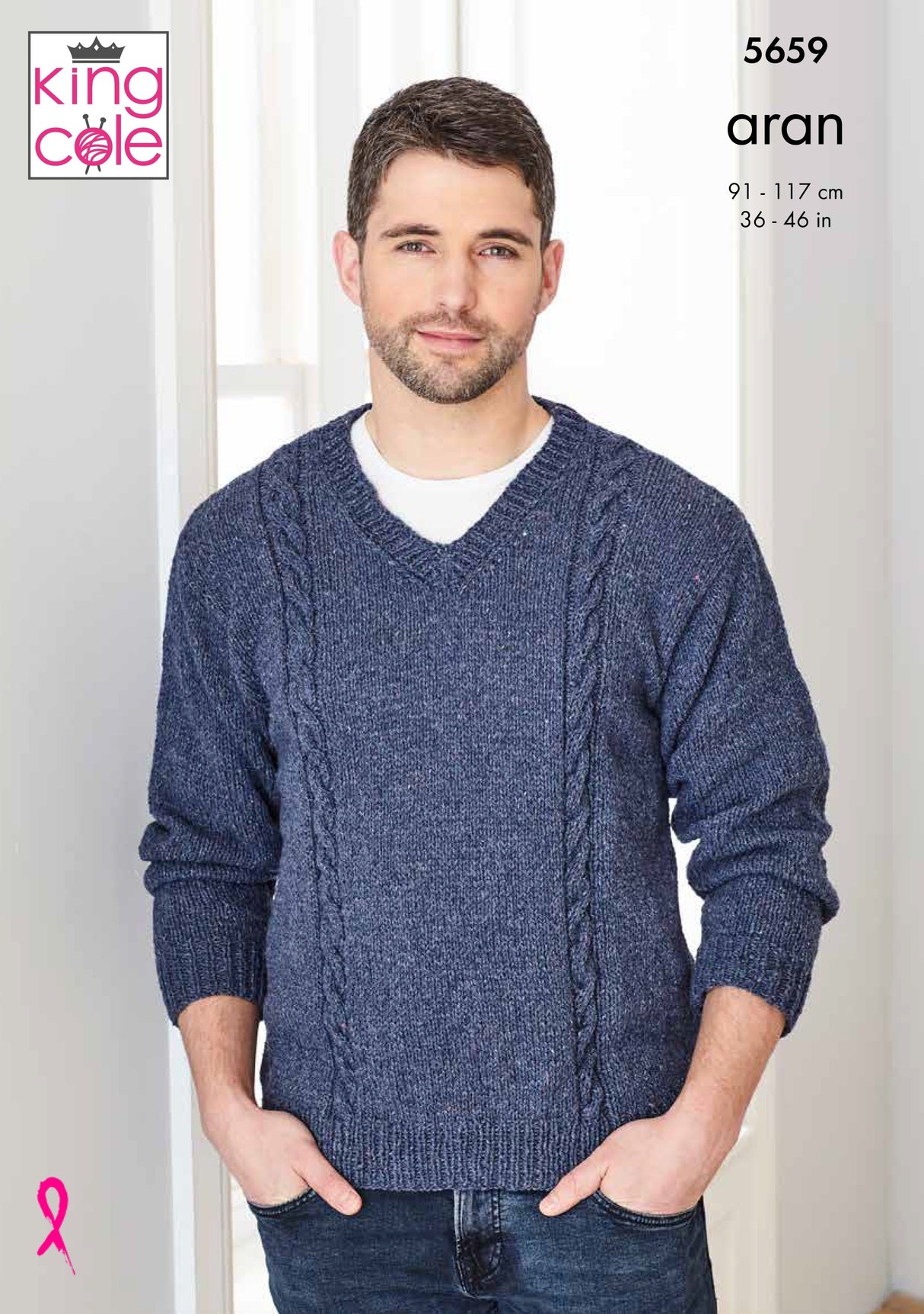 King Cole Forest Aran Sweater Knitting Pattern 5659