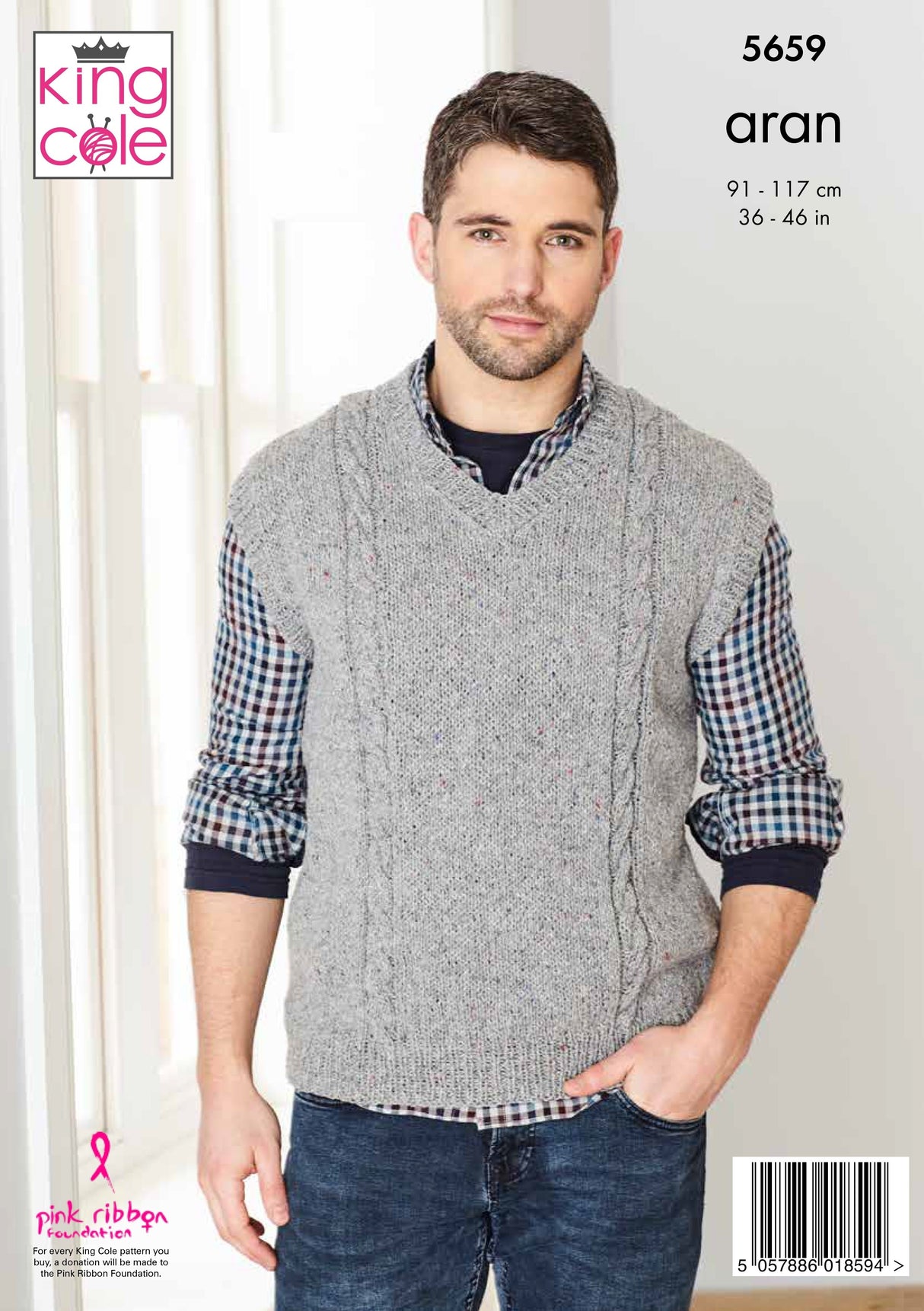 King Cole Forest Aran Sweater Knitting Pattern 5659