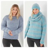 King Cole Timeless Classic Super Chunky Sweater, Hat & Cowl Pattern 5668