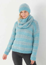King Cole Timeless Classic Super Chunky Sweater, Hat & Cowl Pattern 5668