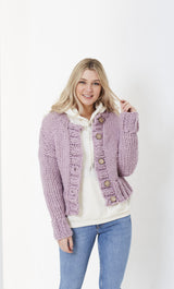 King Cole Rosarium Mega Chunky Round & V-Neck Cardigans Pattern 5752