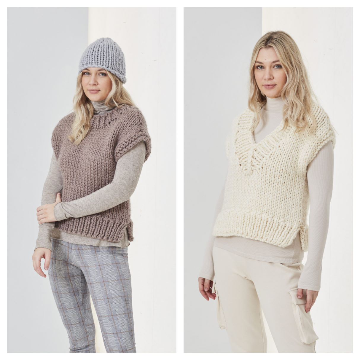 King Cole Rosarium Mega Chunky Tanks & Hat Pattern 5753