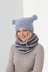 King Cole Rosarium Mega Chunky Hats, Snoods, Wristwarmers, Scarf & Bag Pattern 5755