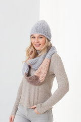 King Cole Rosarium Mega Chunky Hats, Snoods, Wristwarmers, Scarf & Bag Pattern 5755