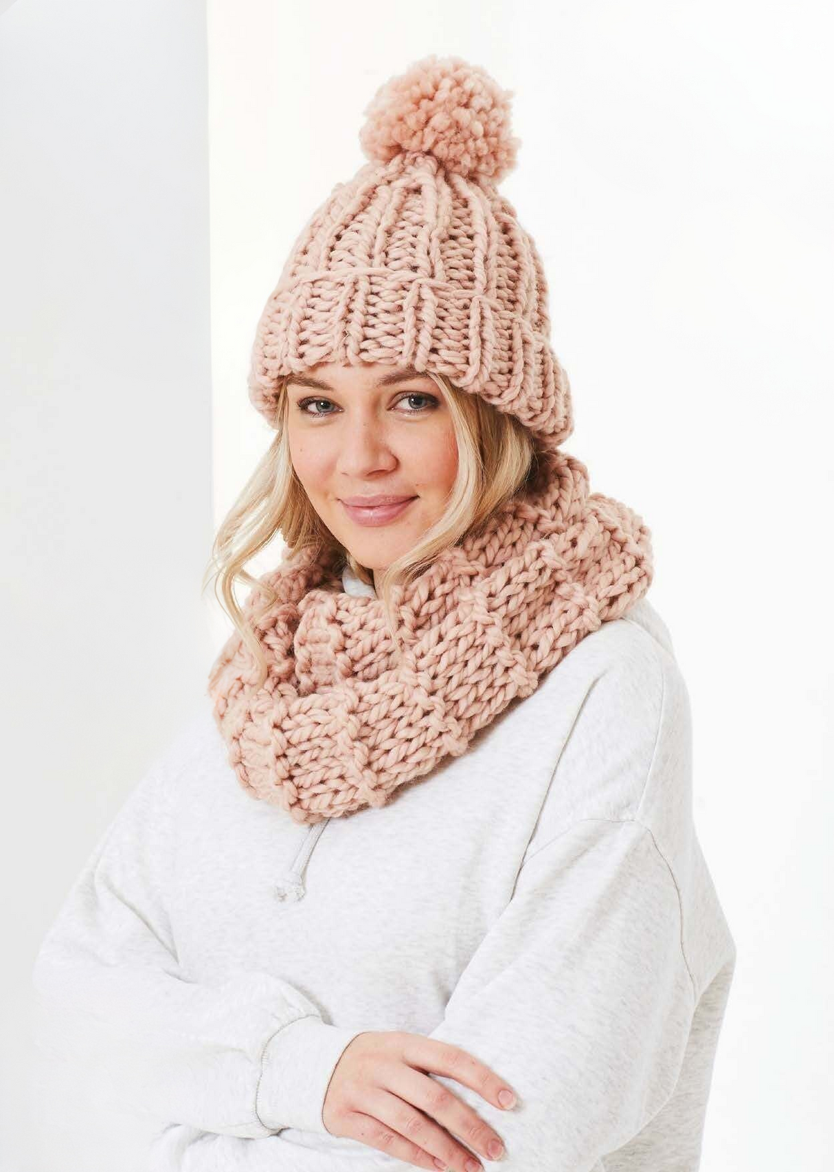 King Cole Rosarium Mega Chunky Hats, Headband, Snoods and Polo Neck Pattern 5756