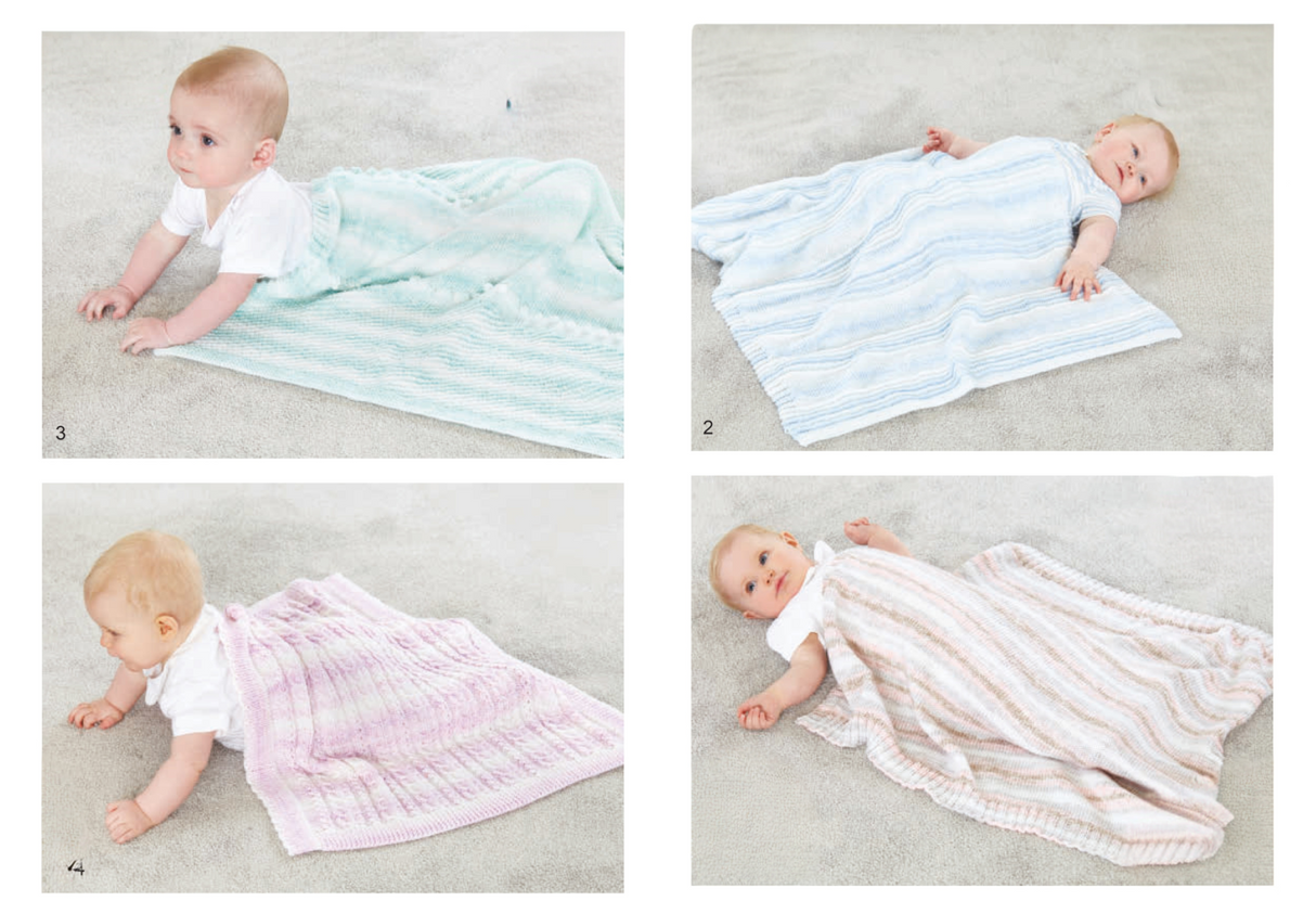 King Cole Baby Pure DK Blankets Pattern 5776