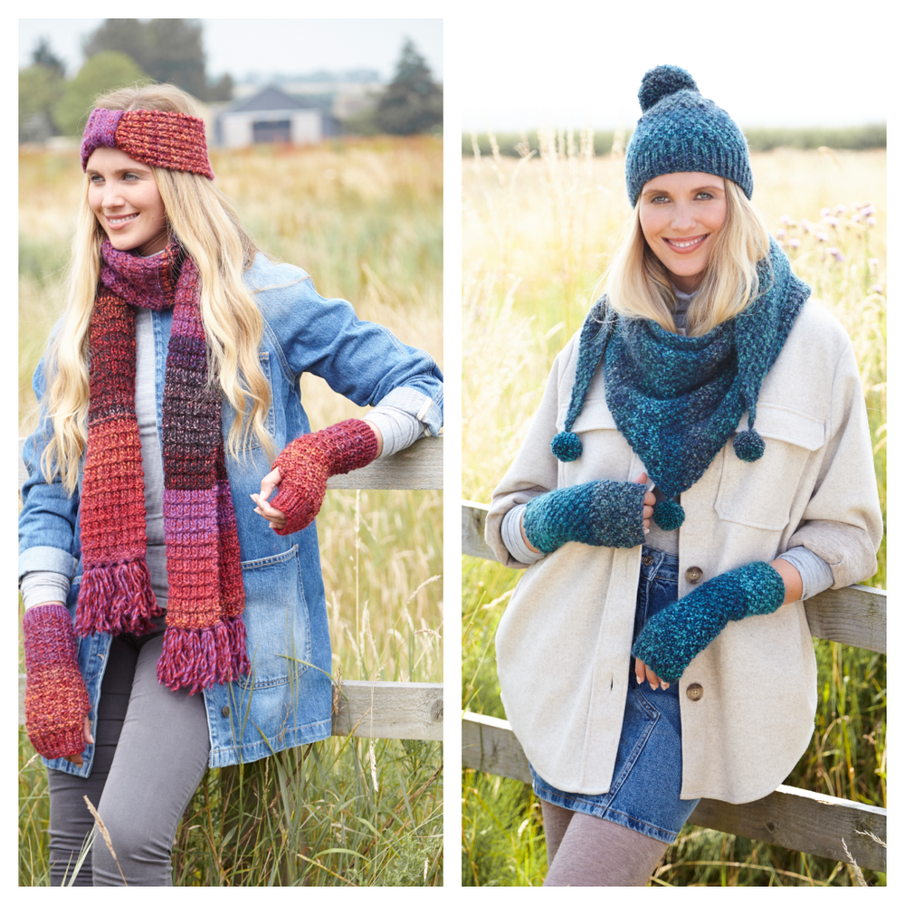 King Cole Autumn Chunky Ladies Winter Accessories Pattern 5817