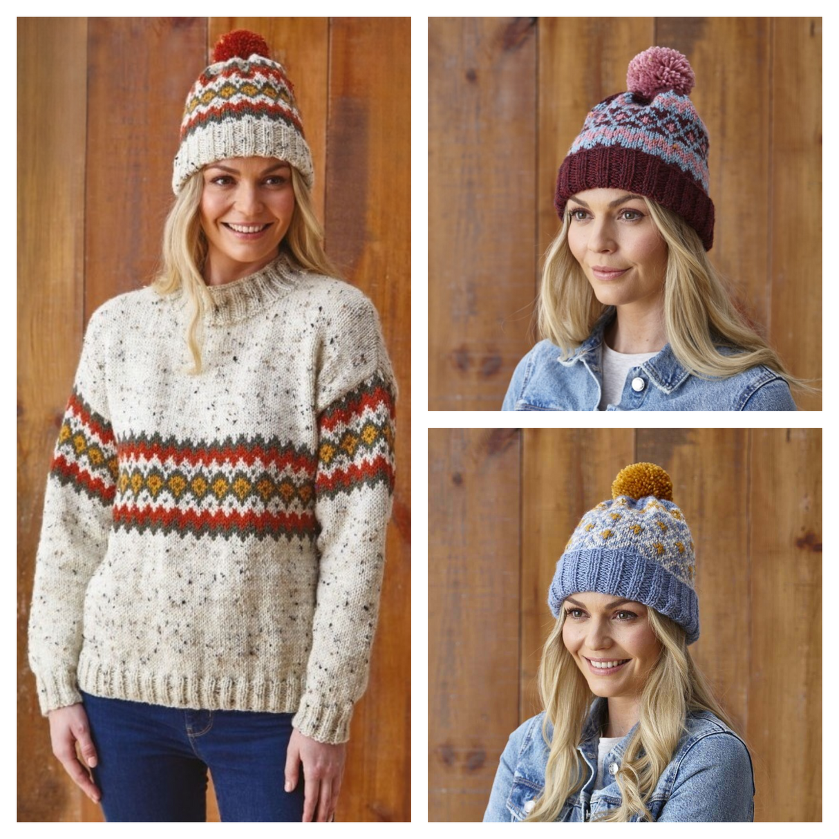 King Cole Fashion Aran Sweater & Hats Pattern 5868