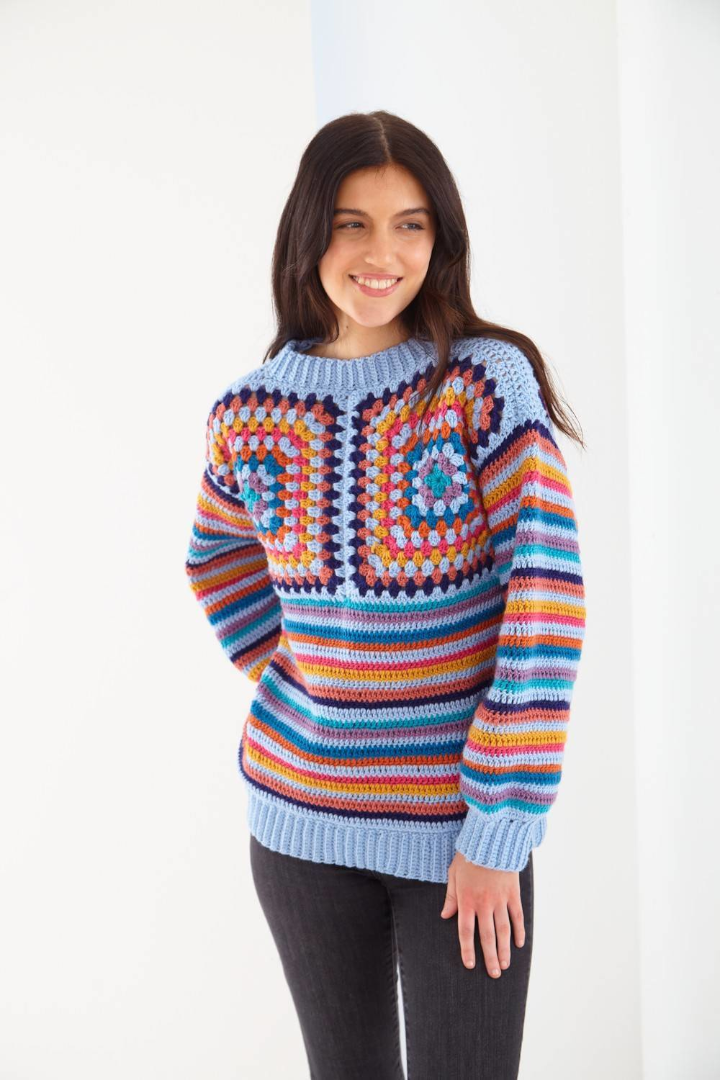 King Cole Merino Blend DK Crochet Cardigan and Jumper Pattern 6259