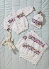 King Cole Comfort Baby/Jitterbug DK Jacket, Cardigan, Hats and Blanket Pattern 6292