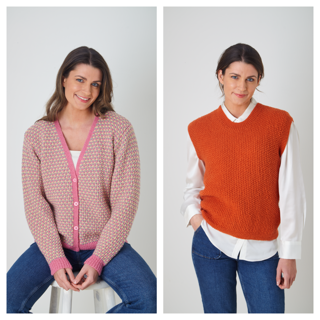 King Cole Merino Blend 4-Ply Cardigan and Slipover Pattern 6295