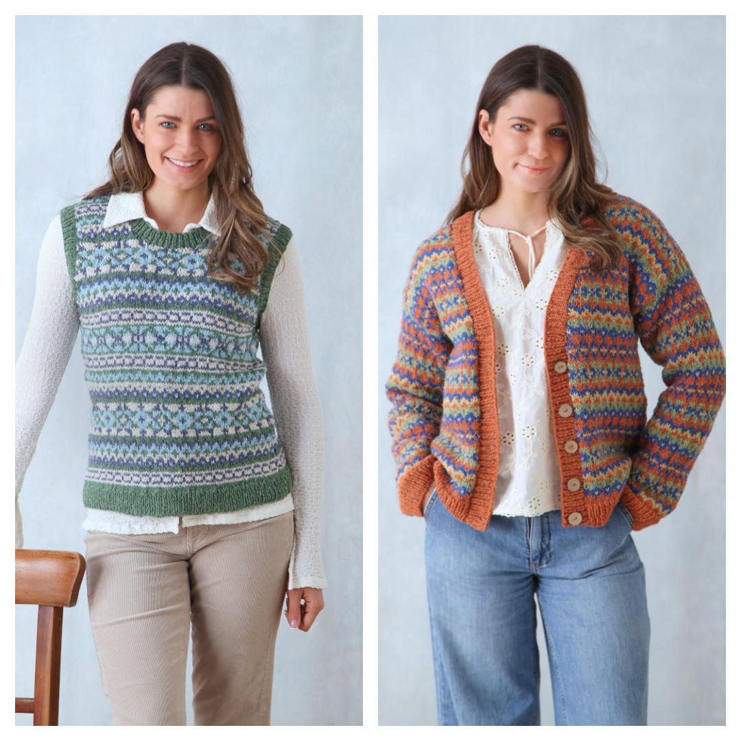 King Cole Forest Aran Cardigan and Tank Top Pattern 6344