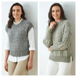 King Cole Simply Denim Chunky Sweater & Vest Top Pattern 6376