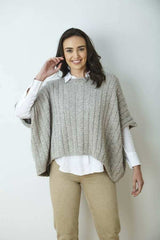 King Cole Simply Denim Chunky Sweater & Cape Top Pattern 6378