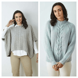 King Cole Simply Denim Chunky Sweater & Cape Top Pattern 6378