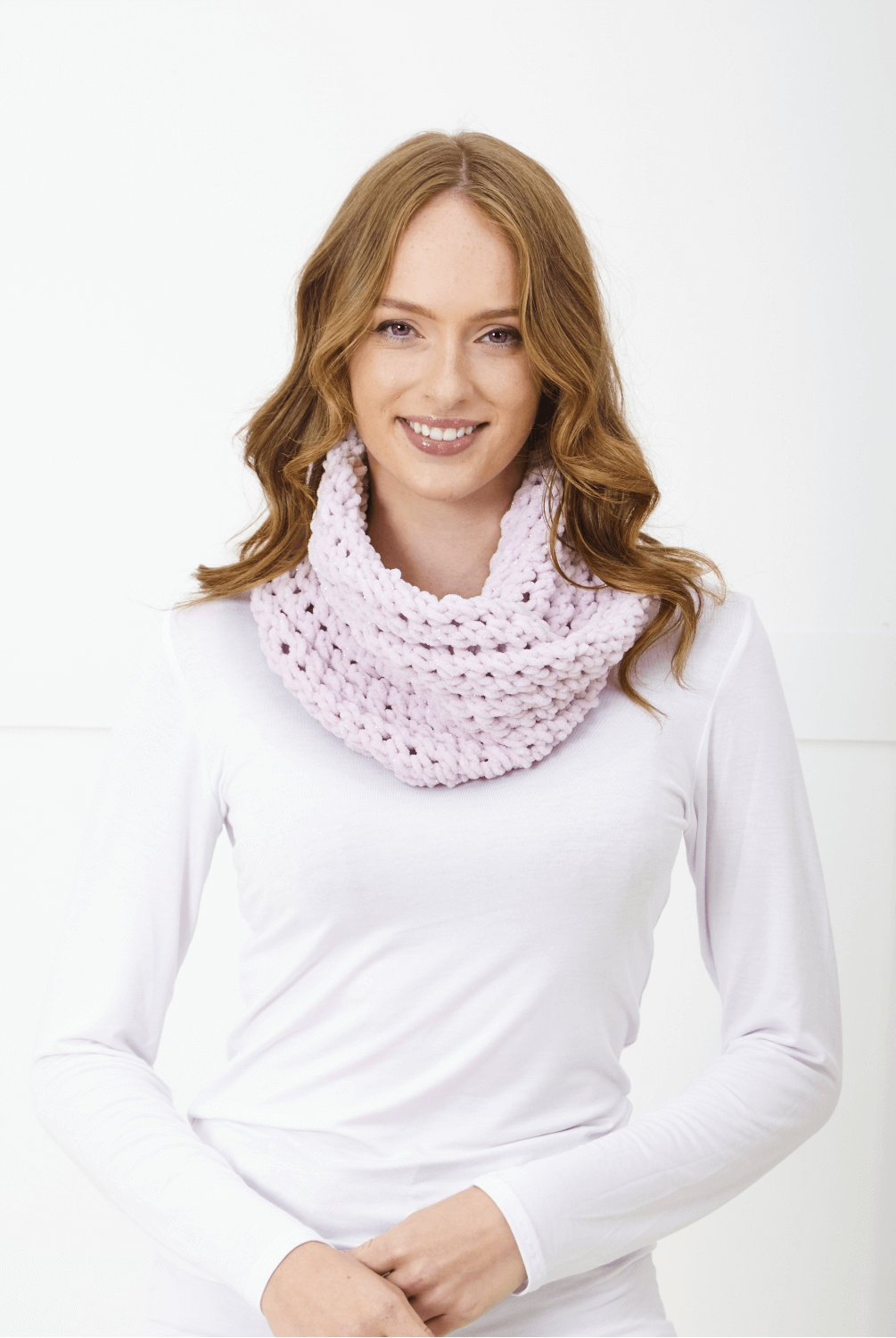 King Cole Yummy Glitz Chunky Scarves, Cowl, Shrug Wrap and Hat Knitting Pattern 6396