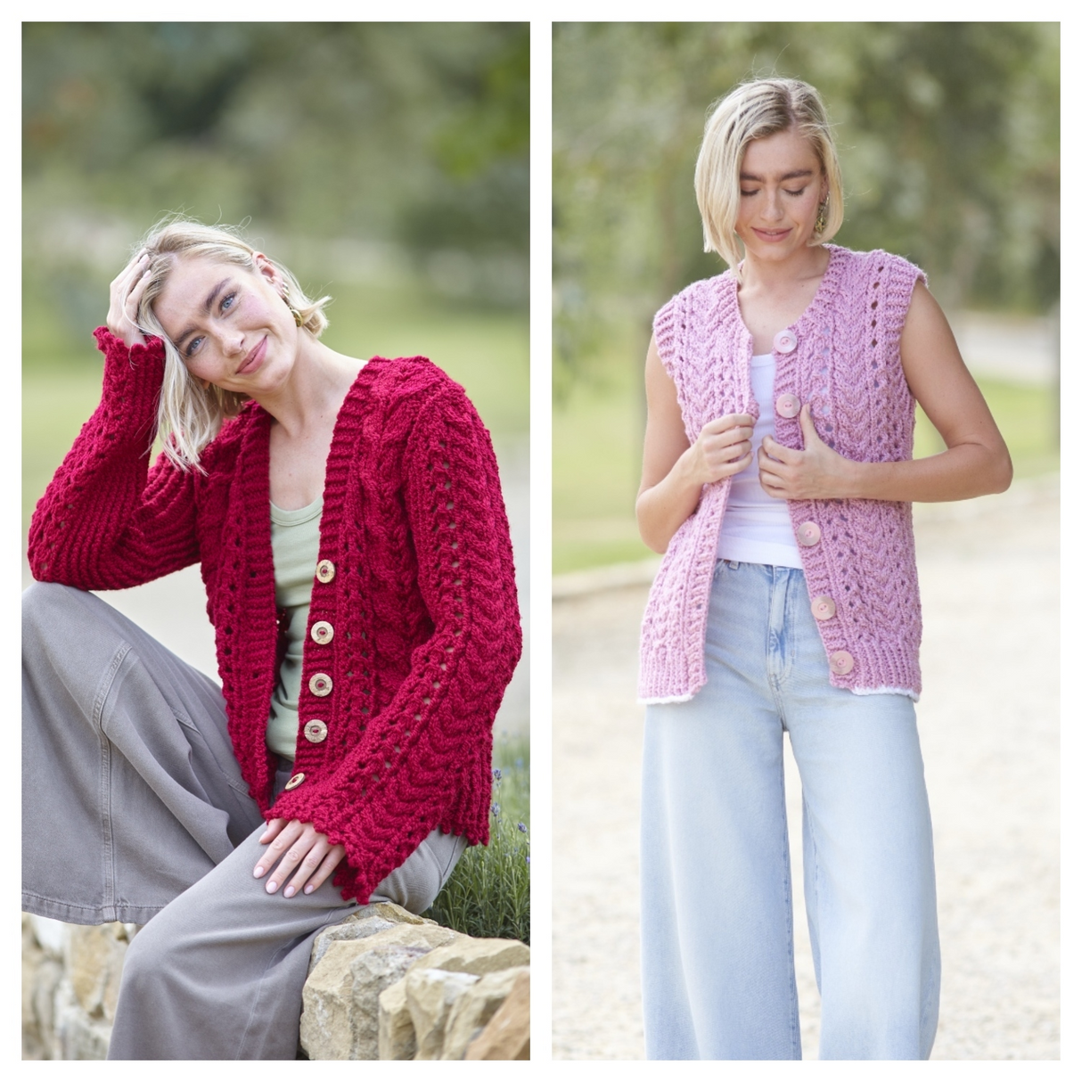 King Cole Dalesway Chunky Cardigan, Waistcoat and Tank Top Pattern 6412
