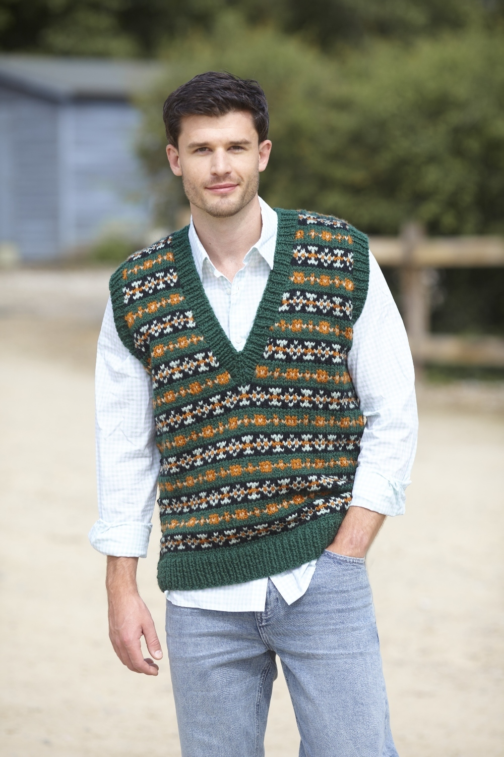 King Cole Dalesway Chunky Sweater Vest and Sweater Pattern 6414