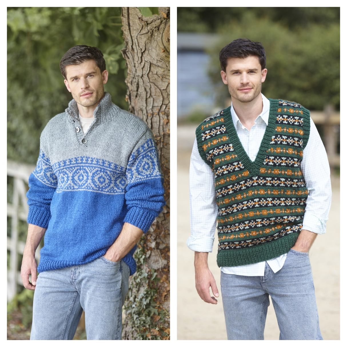 King Cole Dalesway Chunky Sweater Vest and Sweater Pattern 6414