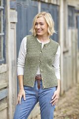 King Cole Homespun Aran Waistcoats Pattern 6421