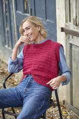 King Cole Homespun Aran Round and V-Neck Tanks Pattern 6423