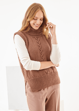 King Cole Wool Aran Slipover & Waistcoat Pattern 6428