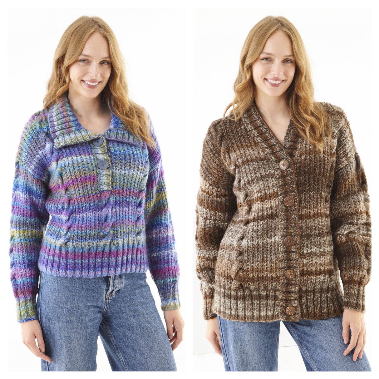 King Cole Cottagespun Chunky Sweater and Cardigan Pattern 6429