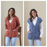 King Cole Merino Blend DK Cardigan and Waistcoat Pattern 6431