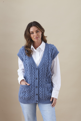 King Cole Merino Blend DK Cardigan and Waistcoat Pattern 6431