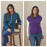 King Cole Merino Blend DK Cardigan and Slipover Pattern 6433