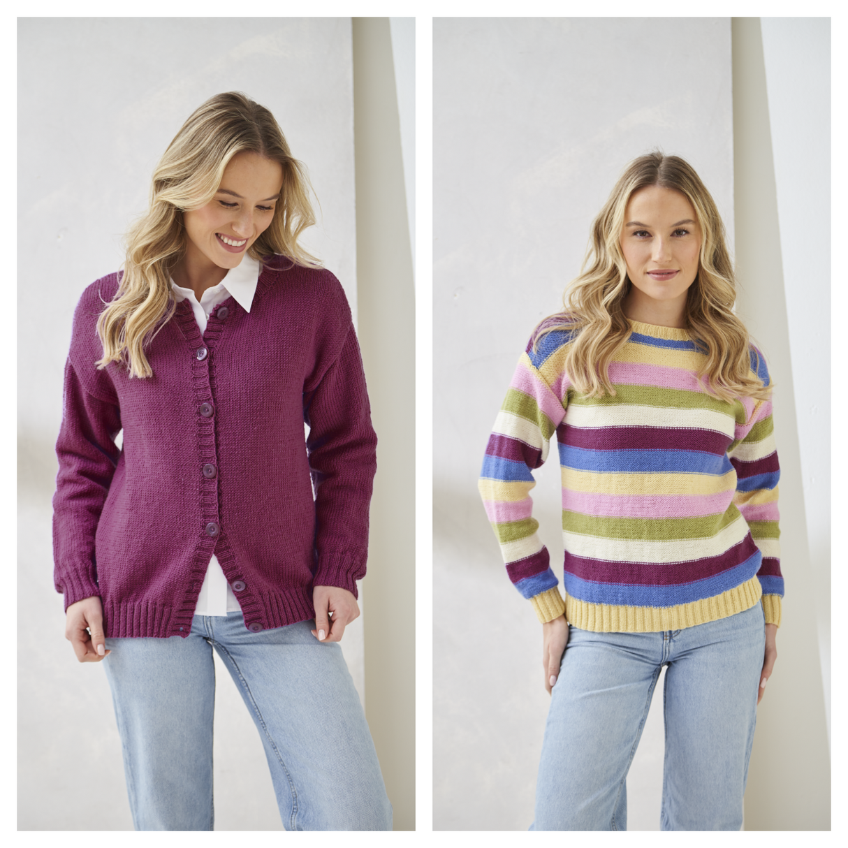 King Cole Luxury Merino DK Sweater and Cardigan Pattern 6437