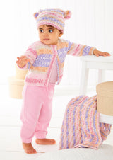King Cole Fjord Baby DK Jacket, Hat & Blanket Pattern 6459