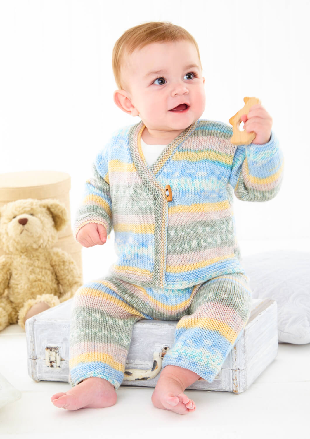 King Cole Fjord Baby DK Cardigan & Trousers Pattern 6460