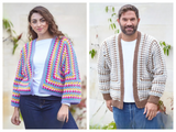 King Cole Merino Blend DK Hexagon Crochet Cardigan’s Pattern 6481